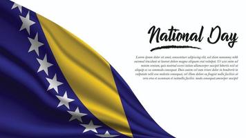 Nationalfeiertag Banner mit Bosnien und Herzegowina Flagge Hintergrund vektor