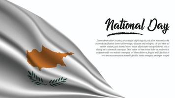 nationaldag banner med cypern flagga bakgrund vektor