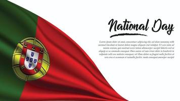 nationaldag banner med portugal flagga bakgrund vektor