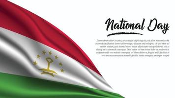Nationalfeiertag Banner mit Tadschikistan Flagge Hintergrund vektor
