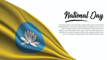 Nationalfeiertagsfahne mit kalmückischem Flaggenhintergrund vektor
