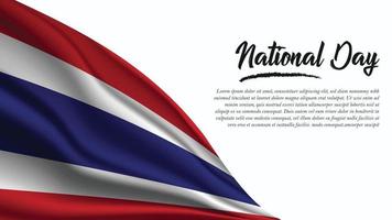 Nationalfeiertagsfahne mit thailändischem Flaggenhintergrund vektor