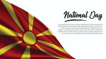 nationaldag banner med makedoniens flagga bakgrund vektor