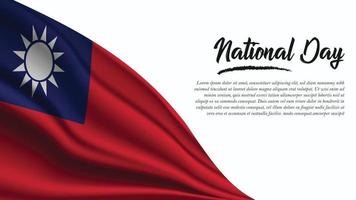 nationaldag banner med taiwan flagga bakgrund vektor