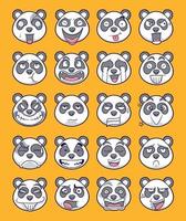 Kawaii Panda Emoticons Illustration Vektor-Set vektor