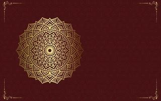 Luxus Gold Mandala verzierten Hintergrund für Hochzeitseinladung vektor