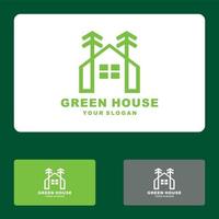 Home Leaf, grünes Haus, Öko-Haus-Logo-Set Vektor-Icon-Illustration vektor