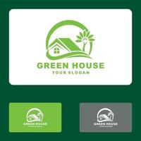 Home Leaf, grünes Haus, Öko-Haus-Logo-Set Vektor-Icon-Illustration