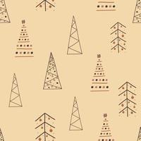 Weihnachten nahtloses Muster, mit einem Baum, einer Kiefer vektor