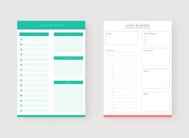 Vorlage für den Tagesplaner. Set von Planer und To-Do-Liste. vektor