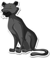 eine Aufklebervorlage der Cartoon-Figur des schwarzen Panthers vektor