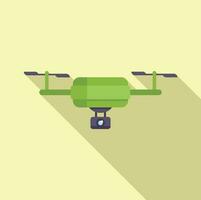 Clever Digital Drohne Symbol eben Vektor. Land Video Spielzeug vektor