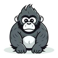 Gorilla Affe Karikatur Maskottchen Charakter Vektor Illustration
