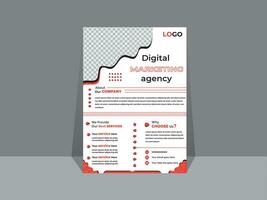 kreativ Geschäft Flyer Vorlage Design zum ein Digital Marketing Unternehmen oder Agentur vektor