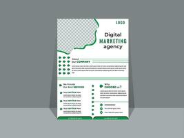 kreativ Geschäft Flyer Vorlage Design zum ein Digital Marketing Unternehmen oder Agentur vektor