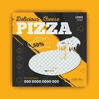 fyrkant pizza posta marknadsföring mall vektor