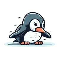 söt tecknad serie pingvin. vektor illustration av en rolig pingvin.
