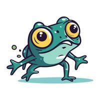 Frosch Karikatur Charakter. Vektor Illustration isoliert auf ein Weiß Hintergrund.