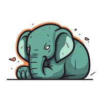 süß Elefant. Vektor Illustration. isoliert auf Weiß Hintergrund.