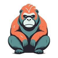 gorilla isolerat på vit bakgrund. vektor illustration för din design