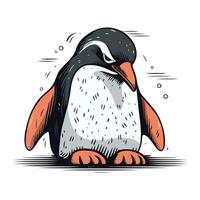 Pinguin. Vektor Illustration. isoliert auf Weiß Hintergrund.