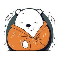 süß Polar- Bär im ein warm Mantel. Vektor Illustration im Karikatur Stil.