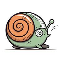 Karikatur Schnecke. Vektor Illustration. isoliert auf Weiß Hintergrund.