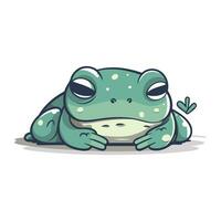 süß Karikatur Frosch isoliert auf Weiß Hintergrund. Vektor Illustration von ein Grün Frosch.