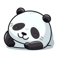 süß Panda Bär Schlafen isoliert auf Weiß Hintergrund. Vektor Illustration.
