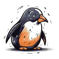 süß Pinguin isoliert auf ein Weiß Hintergrund. Vektor Illustration.