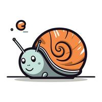 Schnecke Karikatur Charakter. süß und lustig. Vektor Illustration.