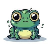 süß Karikatur Frosch. Vektor Illustration isoliert auf ein Weiß Hintergrund.