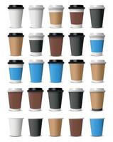 realistische Tassen für Kaffee und Tee auf weißem Hintergrund - Vektor