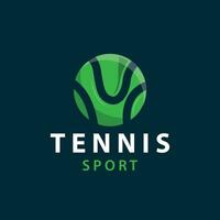 tennis sporter logotyp, boll och racket design för enkel och modern turnering mästerskap sporter vektor