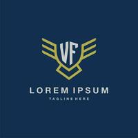 vf första monogram logotyp för kreativ Örn linje bild vektor design