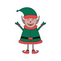 niedlicher Cartoon-Elf-Charakter auf weißem Hintergrund. vektor