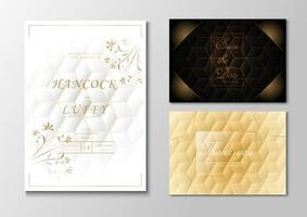 lyxigt bröllopsinbjudningskort med geometrisk design vektor