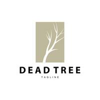 Dürre Logo, trocken Baum Logo Design mit einfach, minimalistisch und modern Vektor Linie Stil