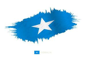 gemalt Pinselstrich Flagge von Somalia mit winken Wirkung. vektor