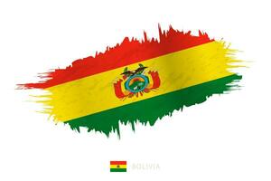 gemalt Pinselstrich Flagge von Bolivien mit winken Wirkung. vektor