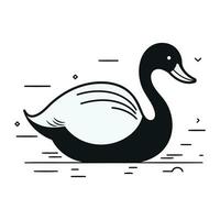 Ente schwarz einfach Symbol isoliert auf Weiß Hintergrund. Vektor Illustration.