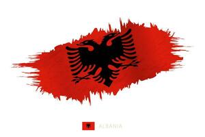 gemalt Pinselstrich Flagge von Albanien mit winken Wirkung. vektor
