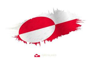 målad penseldrag flagga av Grönland med vinka effekt. vektor