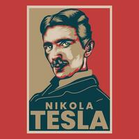 nikola tesla retro affisch vektor illustration