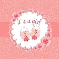 vektor illustration av rosa baby skor för nyfödd flicka