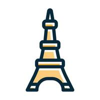 Eiffel Turm Vektor dick Linie gefüllt dunkel Farben