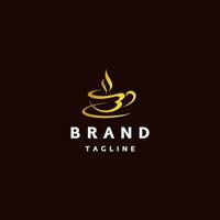 första brev b form en kaffe kopp linje logotyp design. minimalistisk kaffe kopp formad första brev b logotyp design. vektor