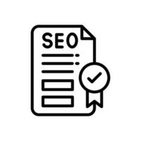 SEO Zertifikat Symbol im Vektor. Illustration vektor