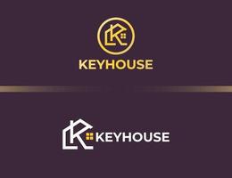 Luxus-Buchstabe-k-Logo mit Haus- oder Gebäudekonzept vektor