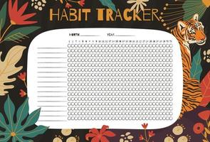 habit tracker utskrivbar konceptmall vektor